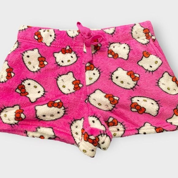 Hello Kitty Sanrio Fuzzy Soft Touch Pajama Shorts Womens size M New with Tags - Picture 2 of 8